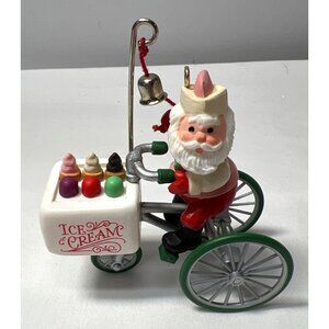 Hallmark 1986 Santa On Ice Cream Tricycle Ornament Collectors Series